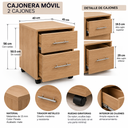 ESCRITORIO SIMPLE MAS CAJONERA MOVIL (75X110X60)