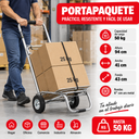 COCHE DE CARGA LIGERA PORTAPAQUETES ECO PLATA/ORO/GRIS RUEDA DE CAUCHO