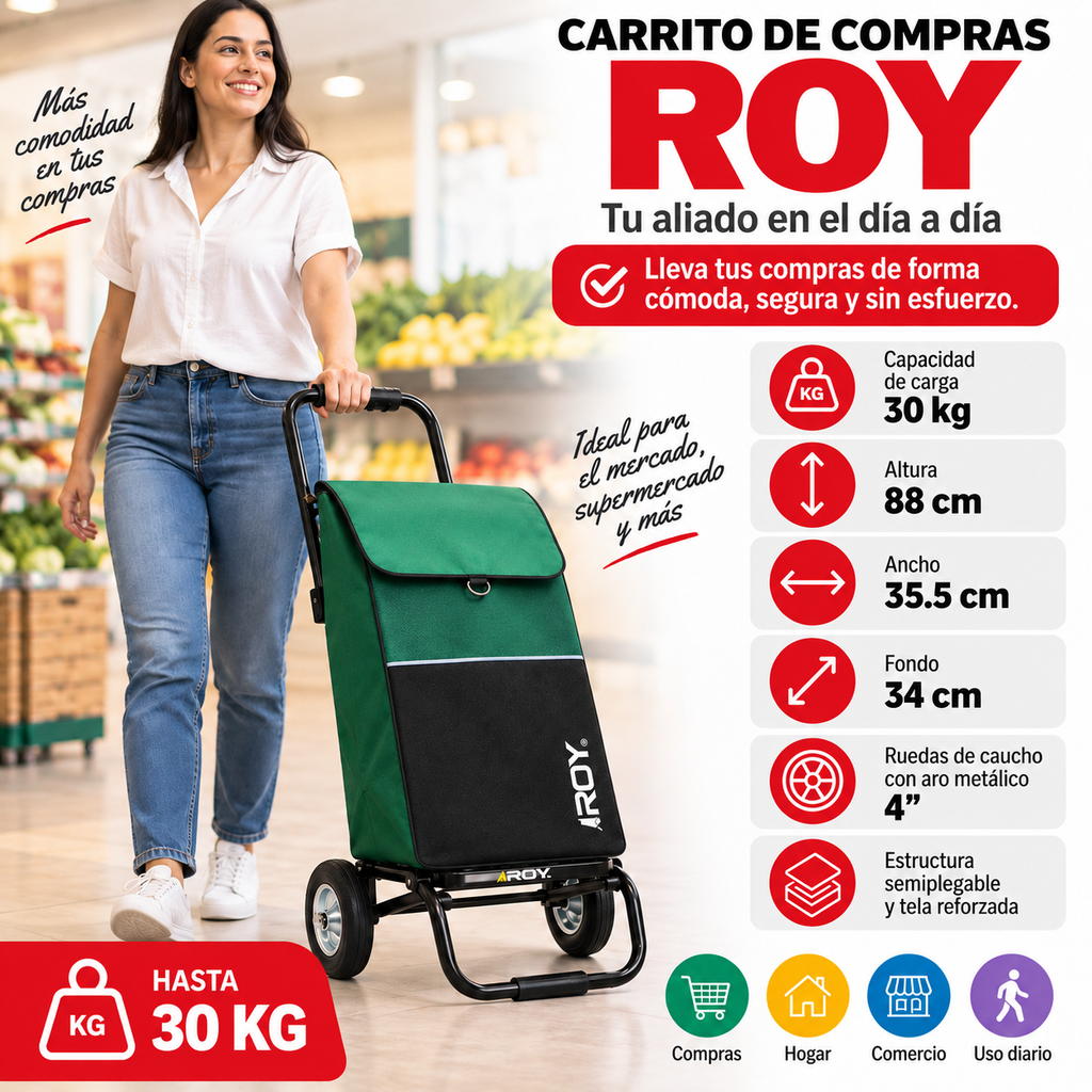 COCHE DE MERCADO ROY RUEDA DE CAUCHO