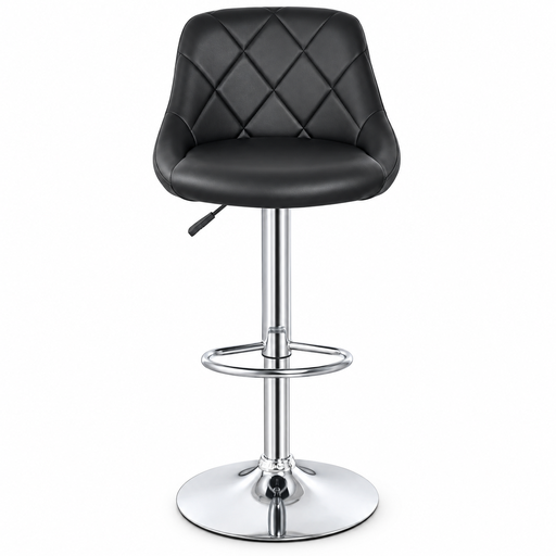 BANCO BAR GIRATORIO BASE CROMADA MOD ROMBO (RTA-JZC-508)